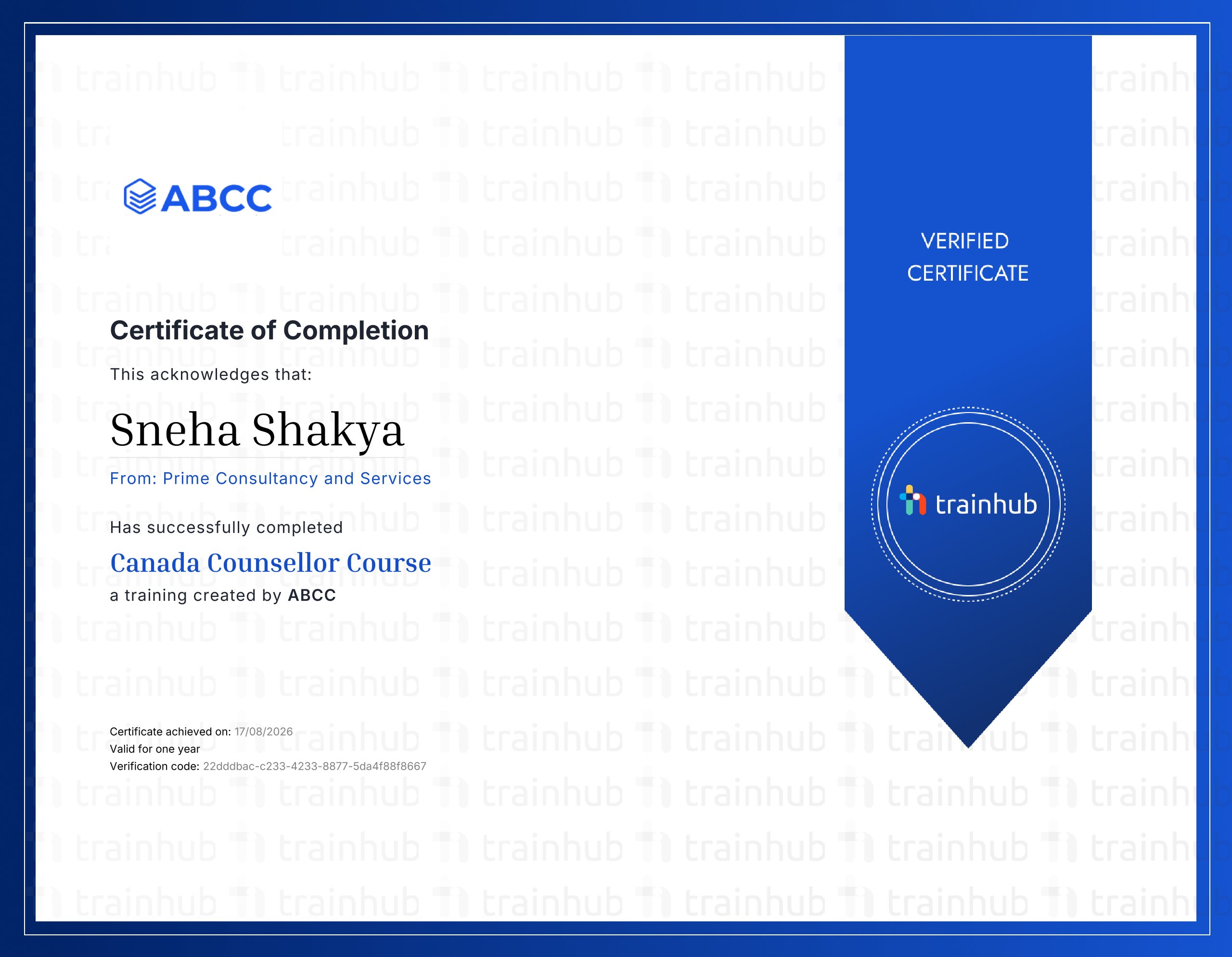 Sneha Shakya - Sneha Shakya ABCC Canada Counsellor Course